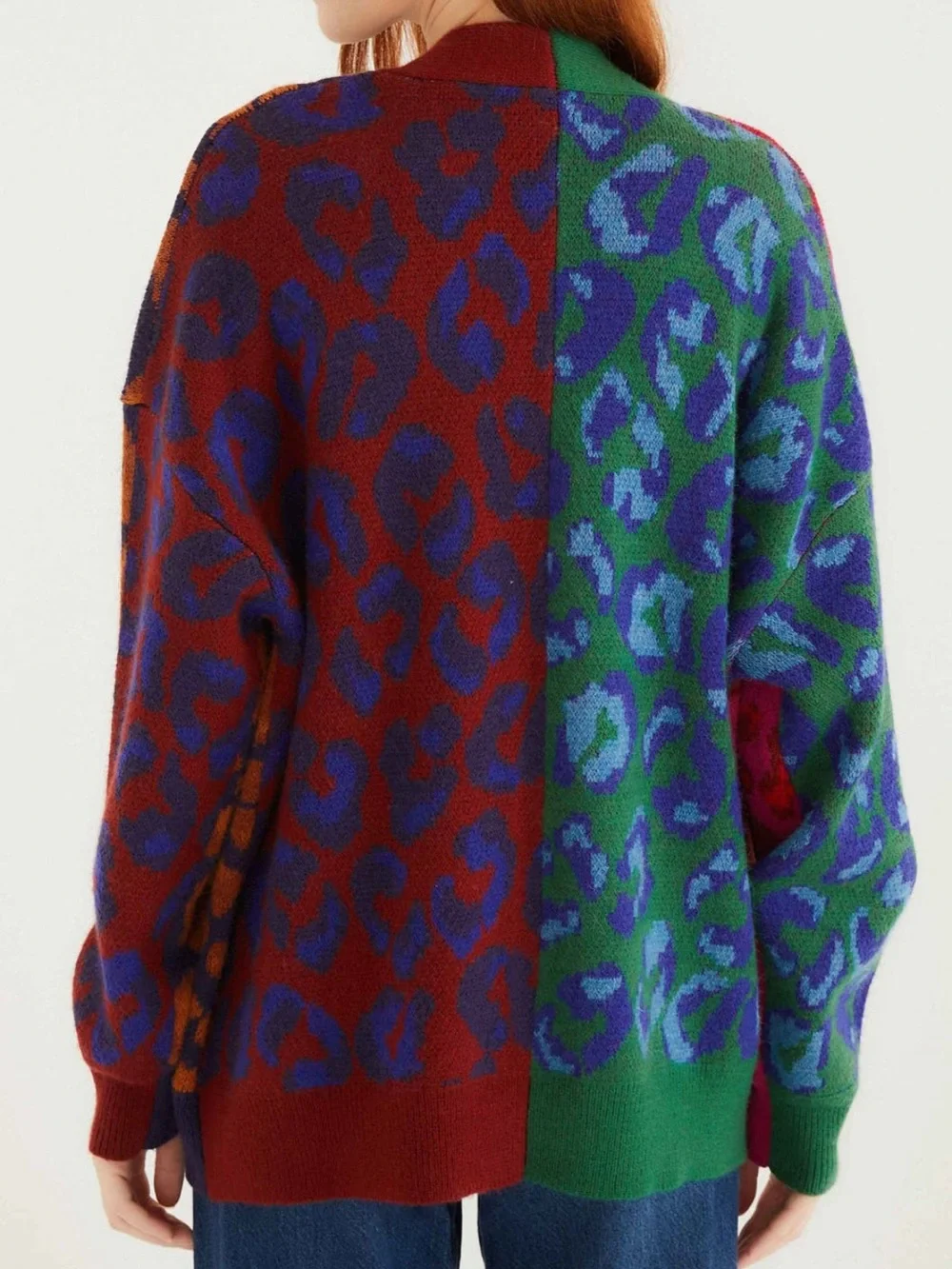 FARM Rio Mixed Ikat Leopard Button Front Cardigan NWT Size XL